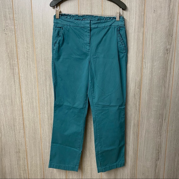 J. Crew Cropped Ruffle Chino Pants
